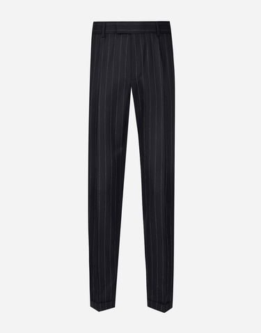 Hlače Dolce & Gabbana Dolce & Gabbana Tailored Striped Wool Pants Tamnoplava | GP09TTFR21HS8052, 0