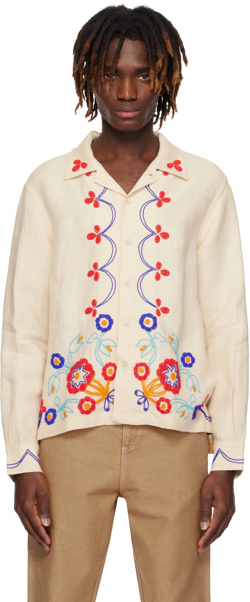 Košulja Bode Bode Beaded Garden Party Shirt Bež | MRS25SH030
