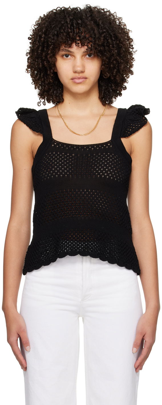 Majica bez rukava A.P.C. Crocheted Tank Top Crna | COGDI-F23305