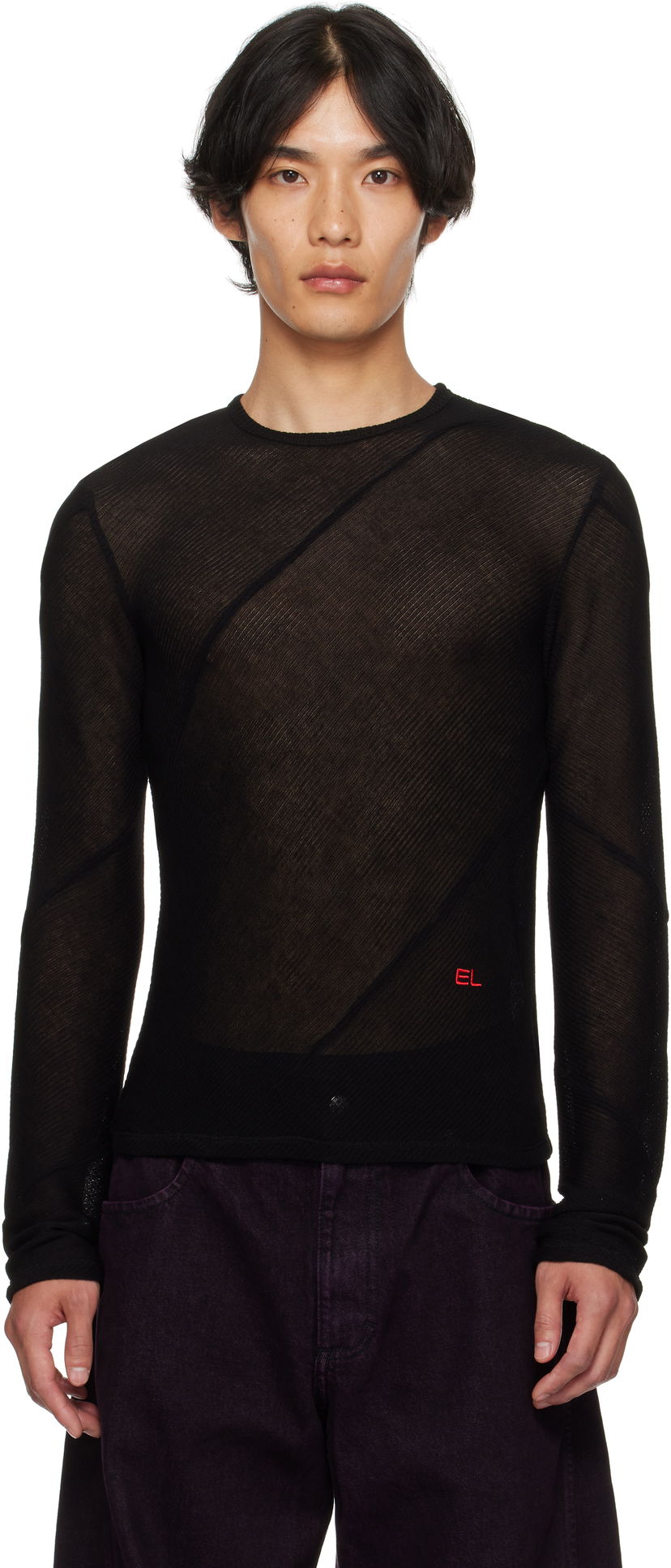 Majica kratkih rukava Eckhaus Latta Eckhaus Latta Spiral Long Sleeve T-Shirt Crna | 1107-EL-PF25-J