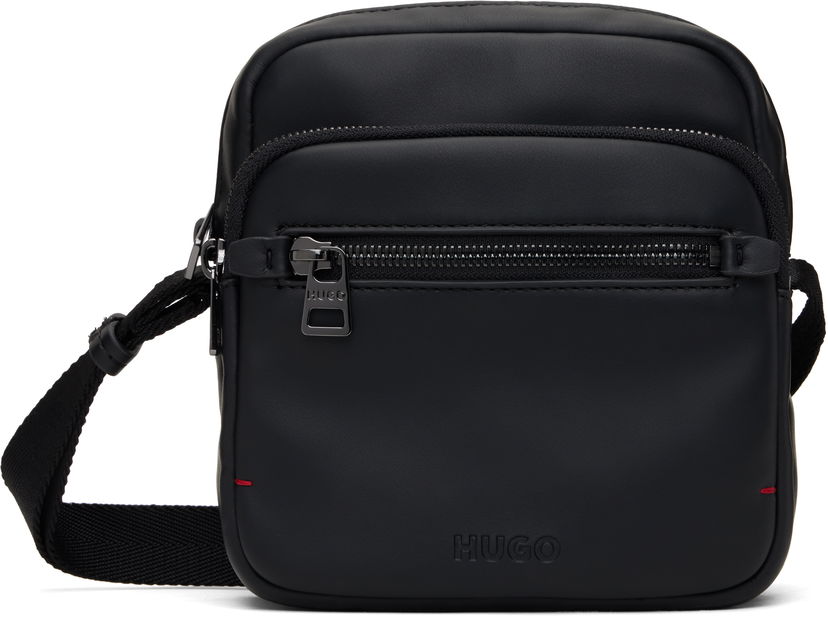 Torba za rame BOSS HUGO Reporter Faux-Leather Bag Crna | 50535705