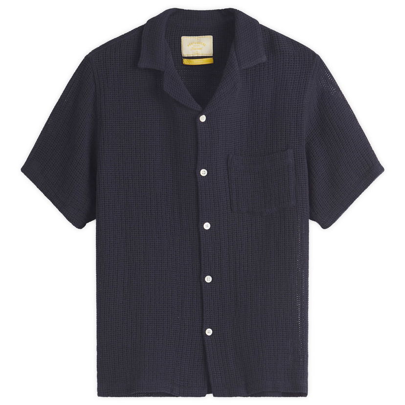 Košulja Portuguese Flannel Portuguese Flannel Salva Mesh Vacation Shirt, Large Tamnoplava | SS25-081-NVY