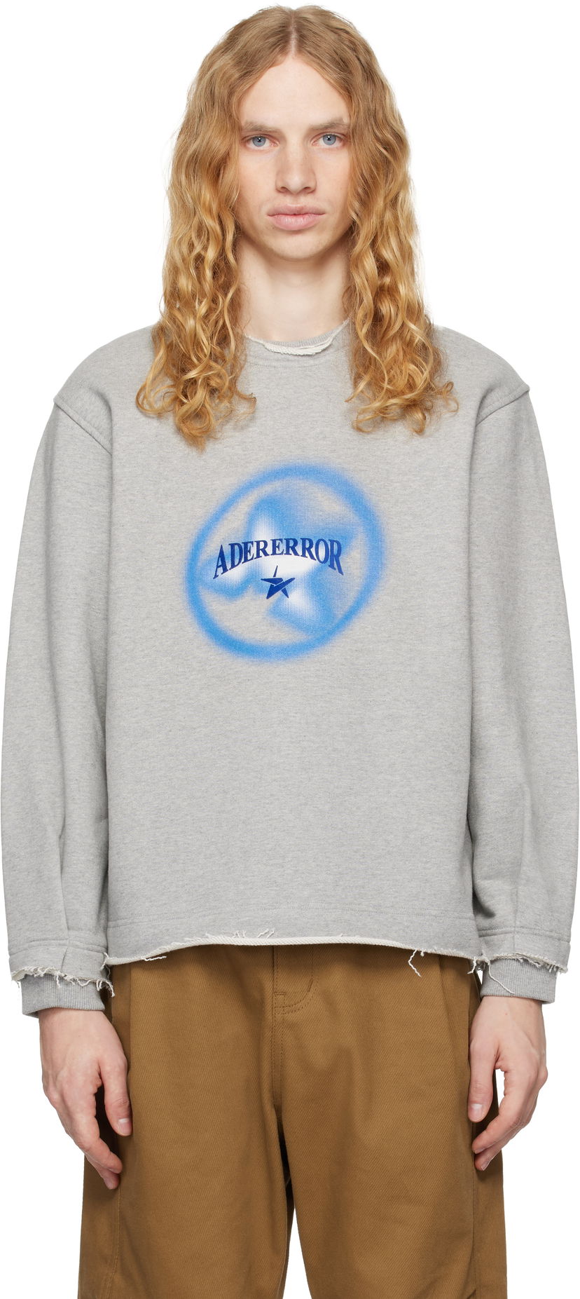 Dukserice ADER ERROR Product. 41 Distressed Sweatshirt Siva | BN01FWSW0102GR