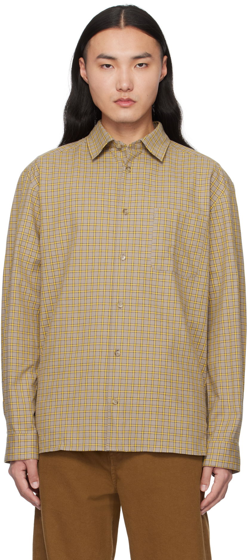 Košulja A.P.C. Plaid Relaxed Shirt Bež | COHFD-H12532