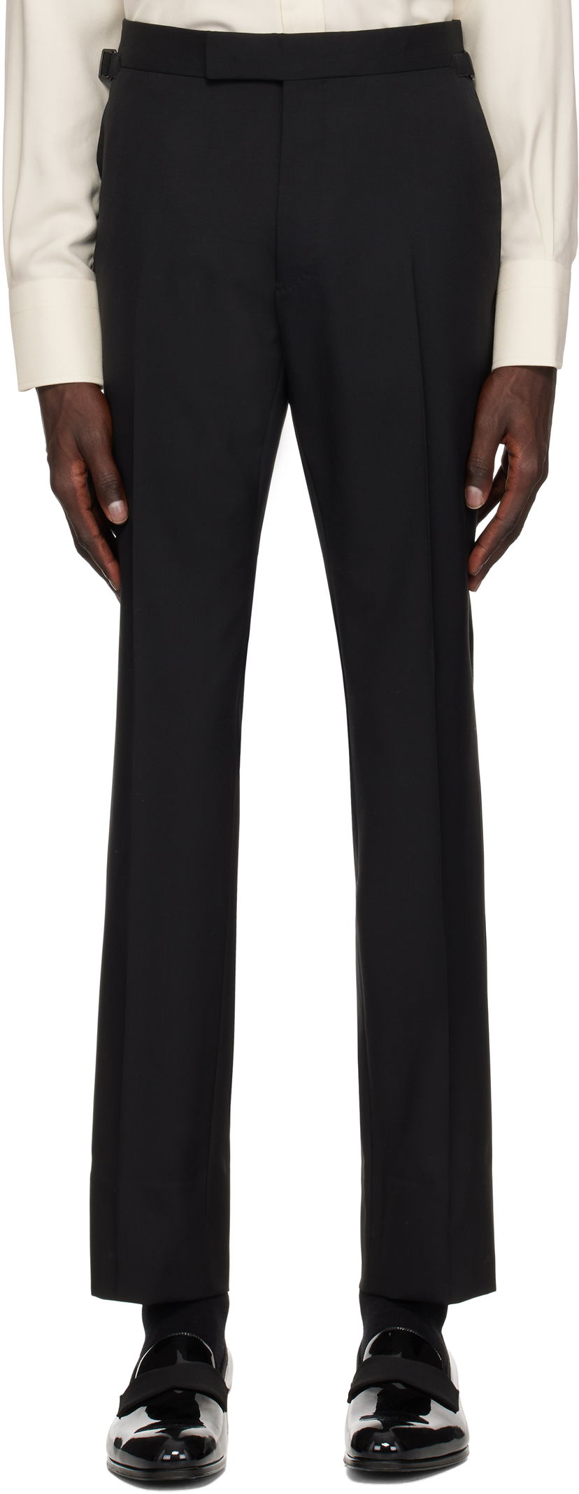 Hlače Tom Ford Tom Ford Shelton Plain Weave Trousers Crna | PLSS01-WOS02