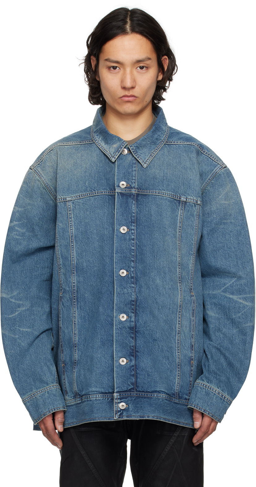 Jakna Rick Owens Rick Owens DRKSHDW Hollywood Jumbo Worker Denim Jacket Plava | DU01E3761 DWB