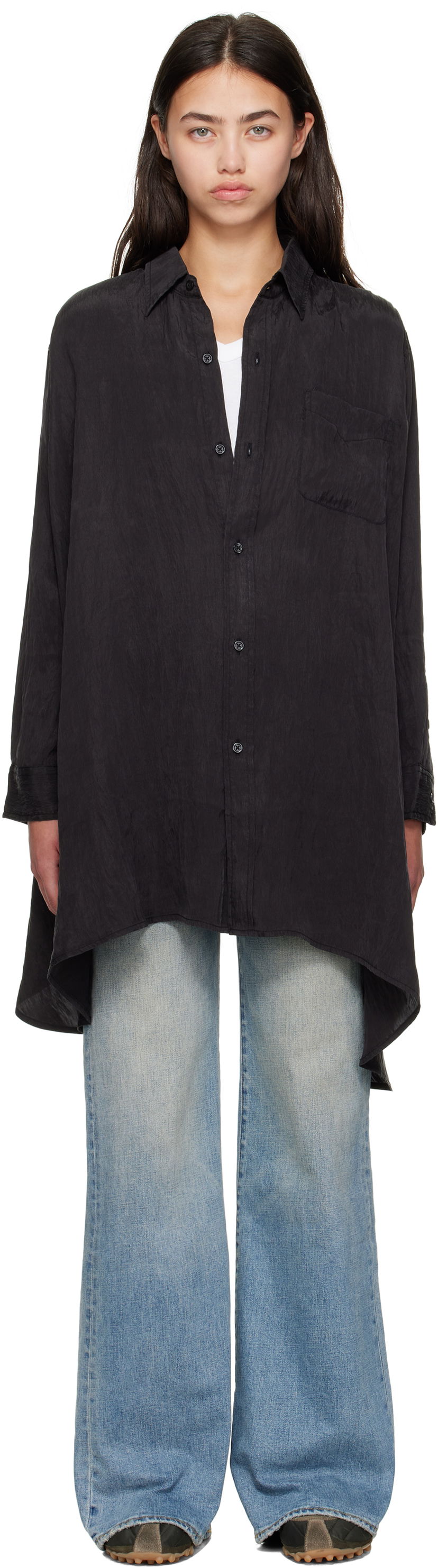 Košulja R13 R13 Draped Front Shirt Crna | R13WR416-R510A