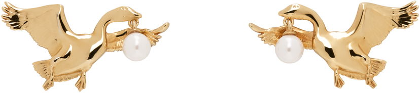 Naušnice Moschino Moschino Archive Goose Pearl Drop Earrings Metalik | 25171A910784011607