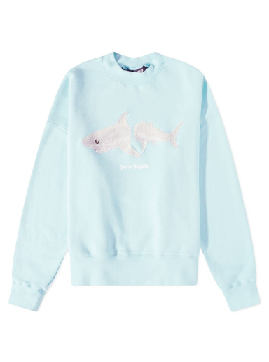 Dukserice Palm Angels Shark Crew Sweat Tirkiz | PMBA026S23FLE0054001