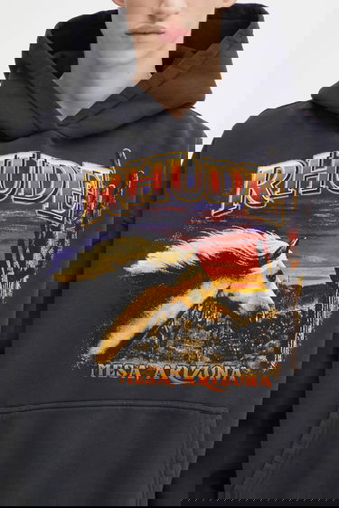 Dukserice Rhude Cotton Graphic Hooded Sweatshirt Mesa Arizona Stallion Crna | RHFW25HO04012, 3