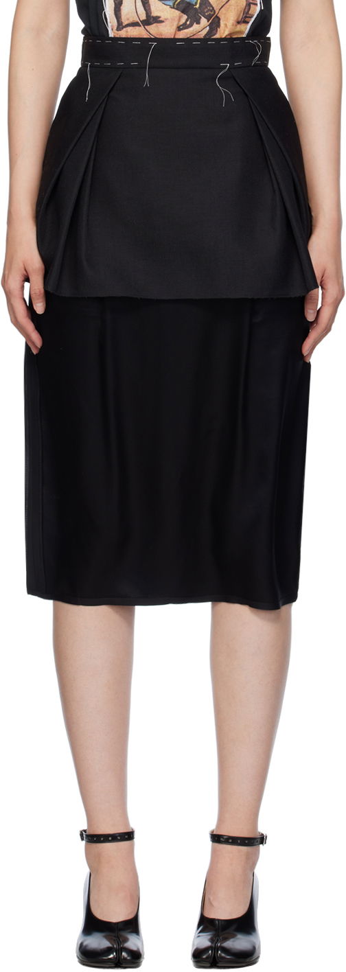 Suknja Maison Margiela Work-In-Progress Midi Skirt Crna | S51ME0021 S78413
