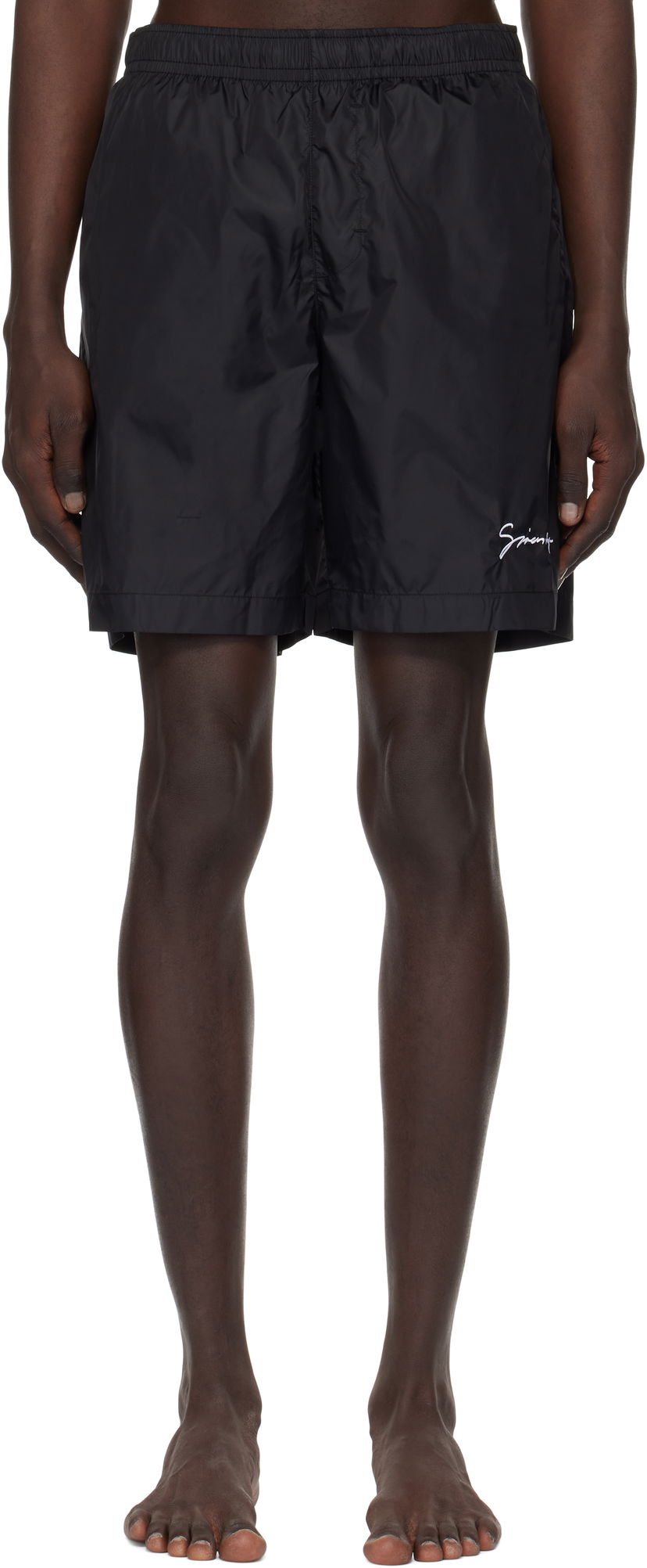 Kupaći kostimi Givenchy Logo Embroidery Swim Shorts Crna | BMA01L1537004