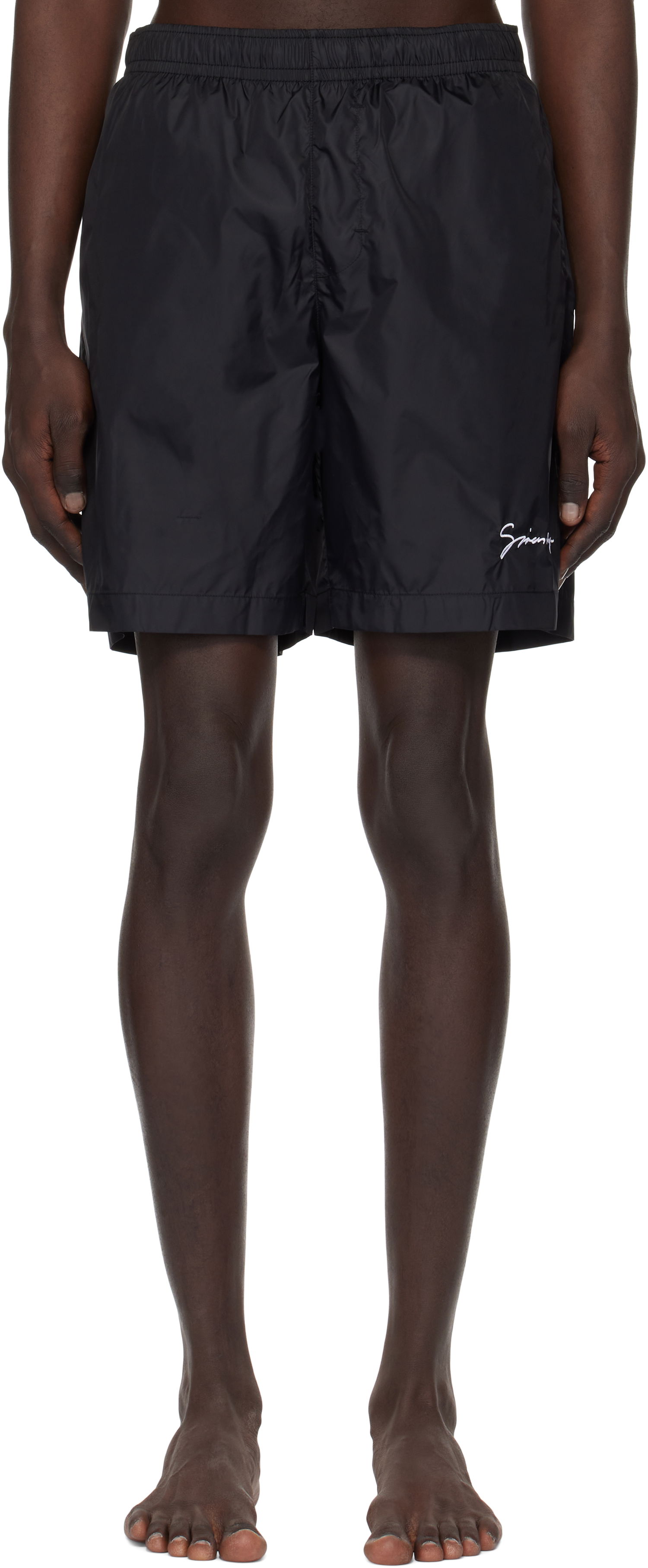Kupaći kostimi Givenchy Logo Embroidery Swim Shorts Crna | BMA01L1537004, 0