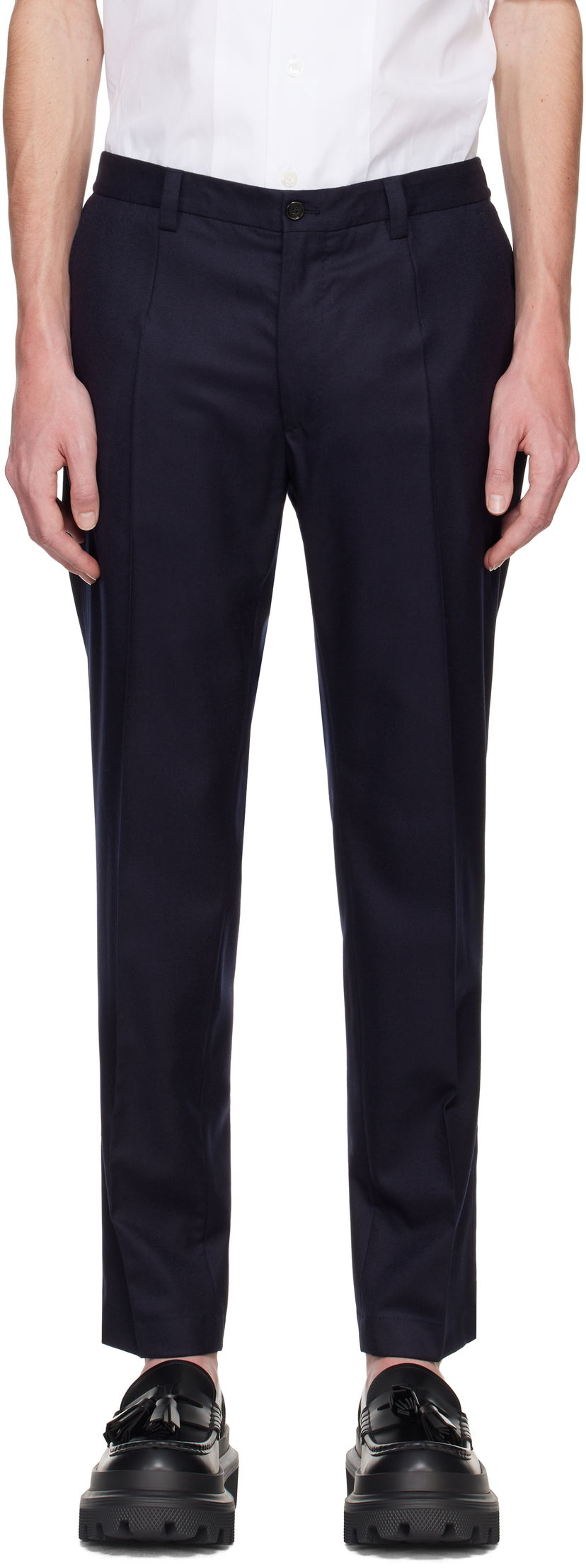Hlače Dolce & Gabbana Tailored Flannel Trousers Plava | GW13ETFU21Q