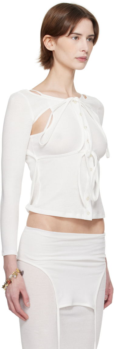 Džemper Eckhaus Latta Eckhaus Latta Flip Crop Top Bijela | 1207-EL-PS25-CH -, 1