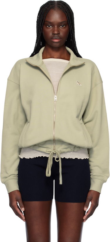 Dukserice MAISON KITSUNÉ Maison Kitsuné Baby Fox Patch Zip-Up Sweatshirt Zelena | OW02132KM0325, 0