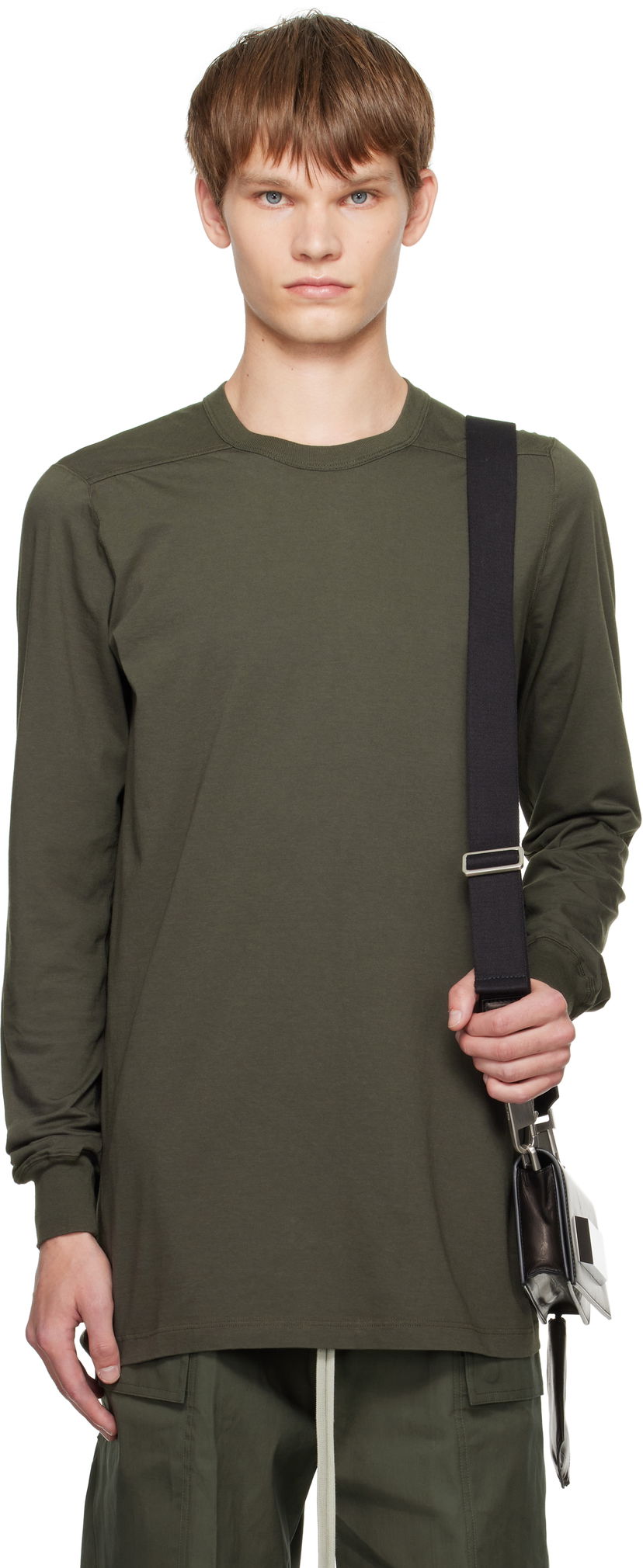 Majica kratkih rukava Rick Owens Rick Owens Concordians Level Long Sleeve T-Shirt Zelena | RU02E1266 JA