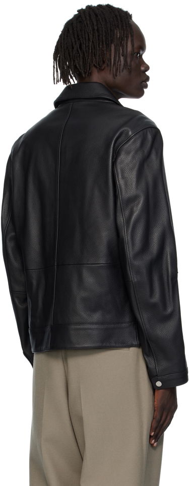 Jakna BOSS Regular-Fit Leather Jacket with Zip Closure Smeđa | 50543214, 2