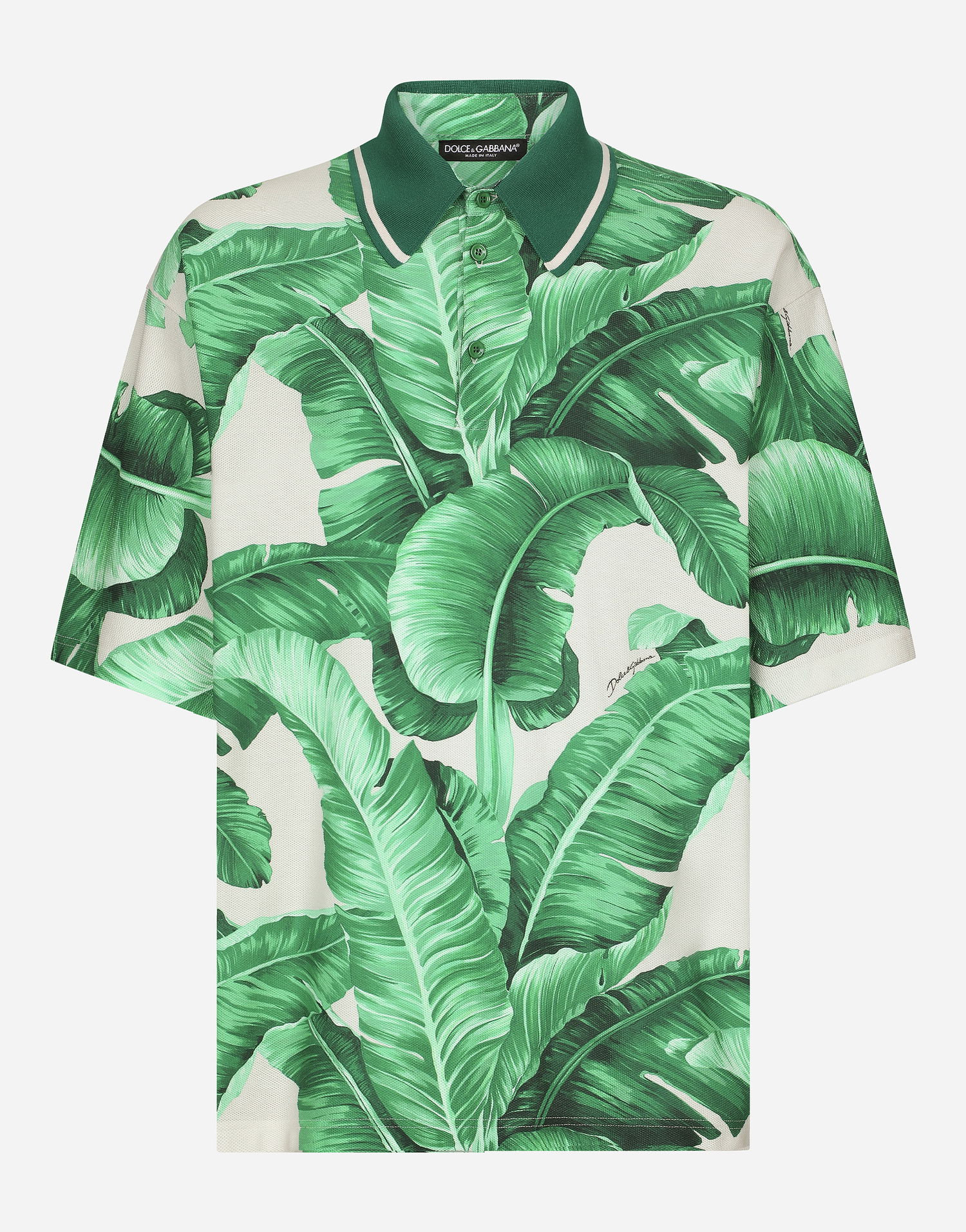 Košulja Dolce & Gabbana Oversize Polo-shirt With Banana Tree Print Zelena | G8RG4THS7M4H2005, 0