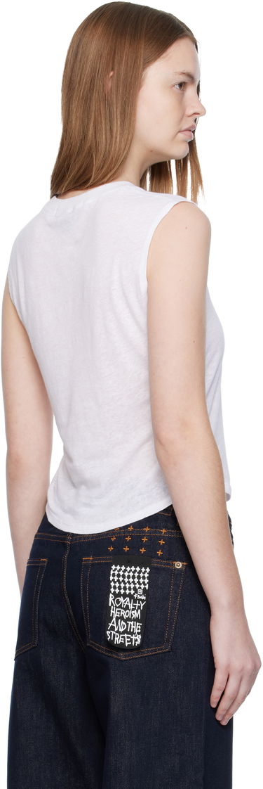 Majica bez rukava Ksubi Ksubi Motor Oil Moss Cropped Tank Top Bijela | WFA25TA003, 2