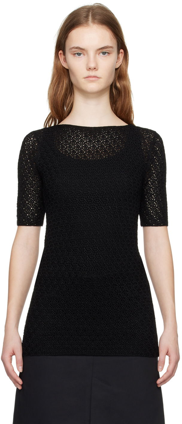 Majica kratkih rukava TOTEME TOTEME Slim Knit T-Shirt Crna | 242-WRT2837-YA0040