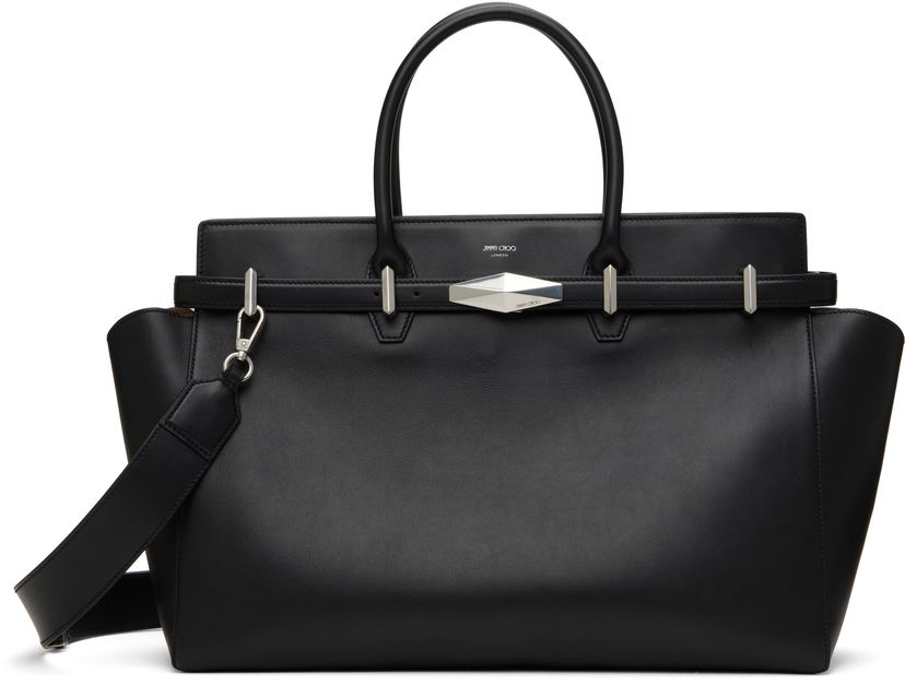 Ručna torbica Jimmy Choo Jimmy Choo Diamond Belted Top Handle Bag Crna | DIAMOND BELTED TH/M