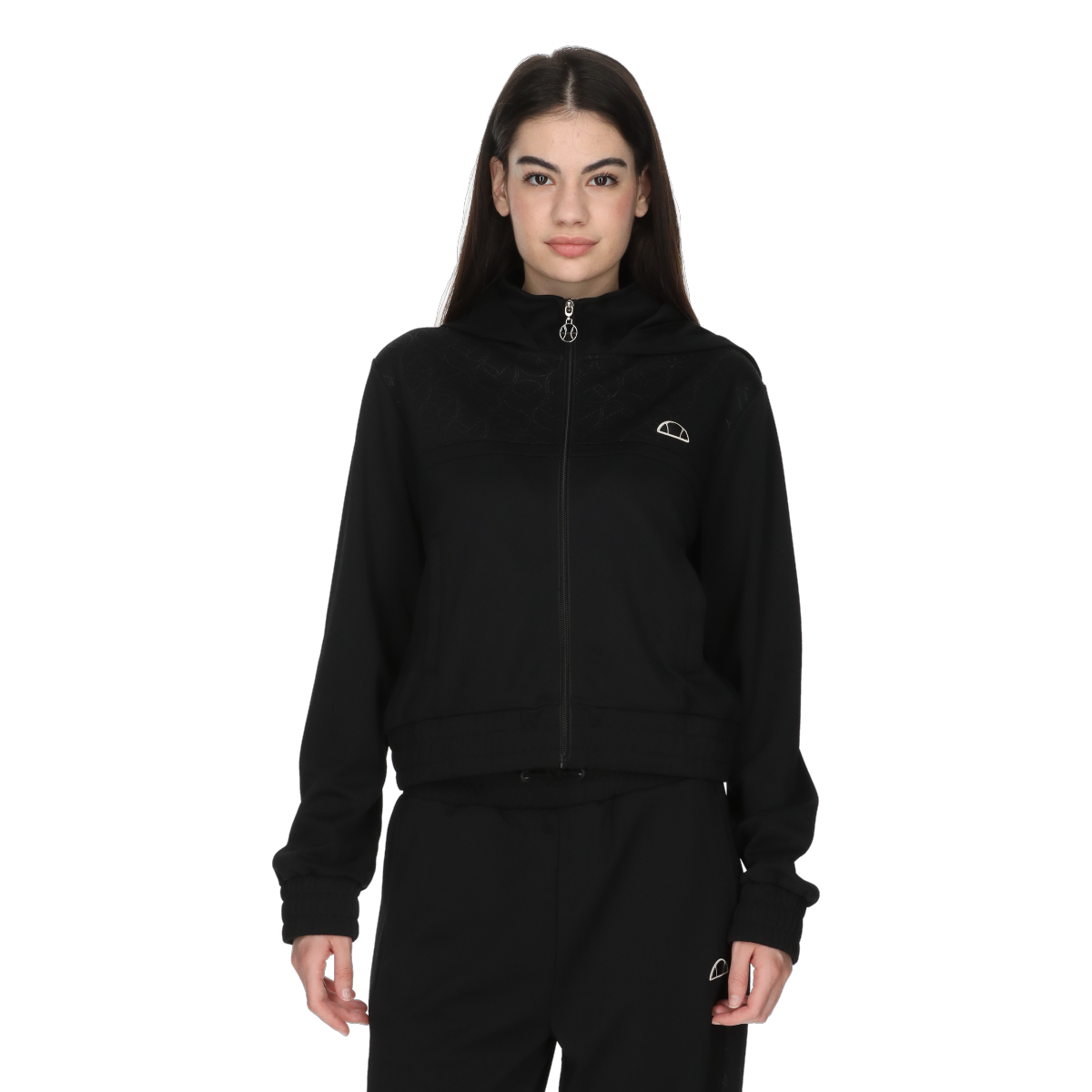 Dukserice Ellesse Full Zip Hoodie with Pattern Detail Crna | ELA253F660-01, 0
