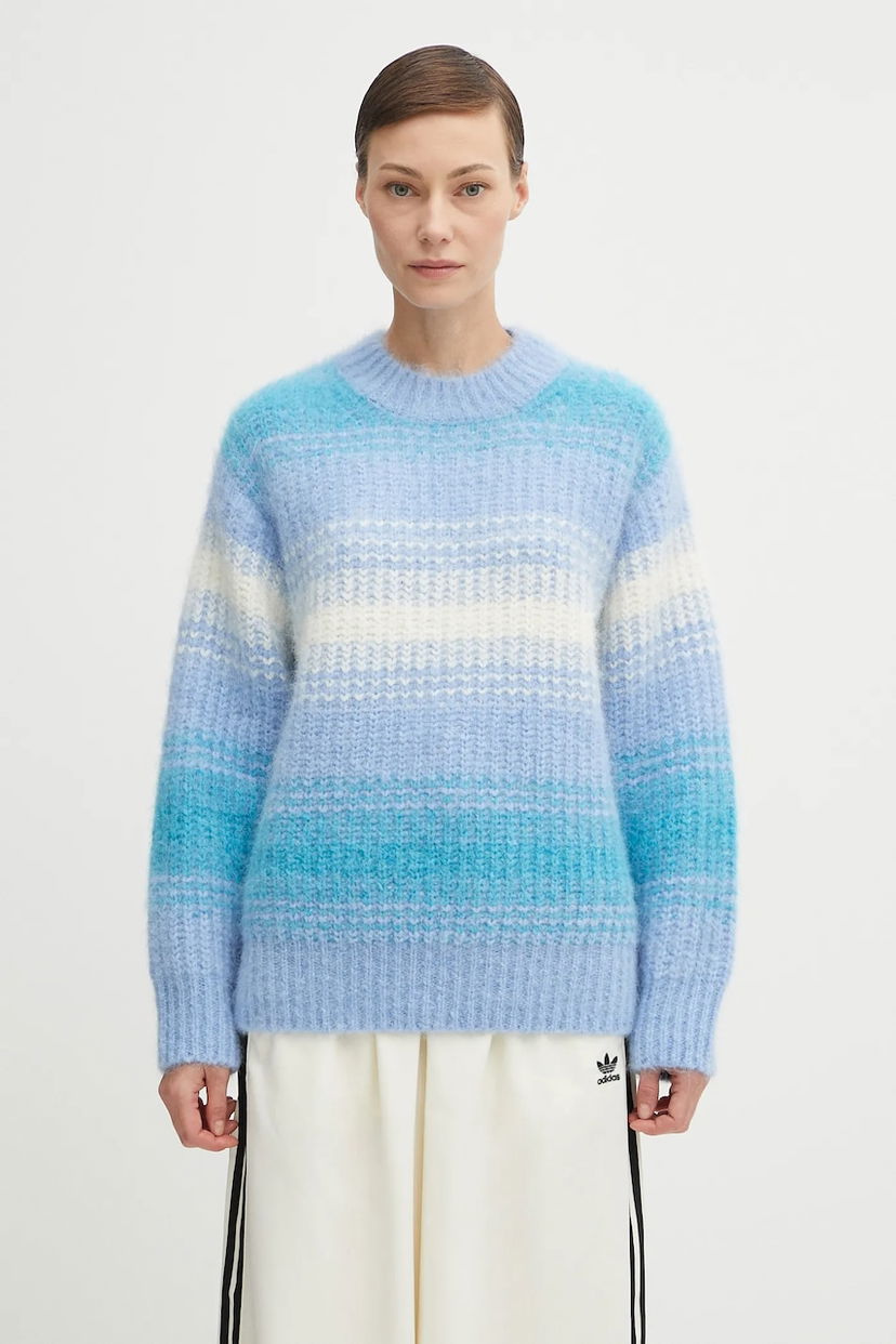 Džemper KENZO Kenzo Speed Stripe Hairy Knit Jumper Plava | FF62PU7163CG