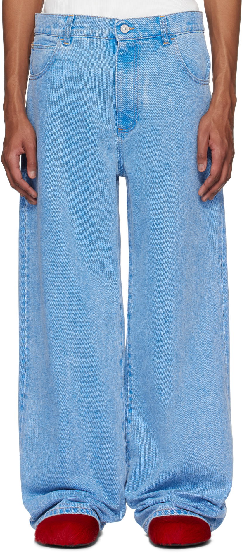 Jeans Marni Marni Organic Wide-Leg Jeans Plava | PUJU0103A0 USCW91