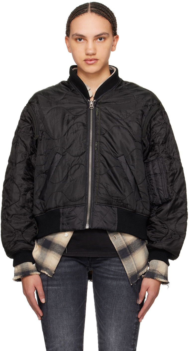 Bomber jakna R13 R13 Quilted Bomber Jacket Crna | R13WR145-BREF