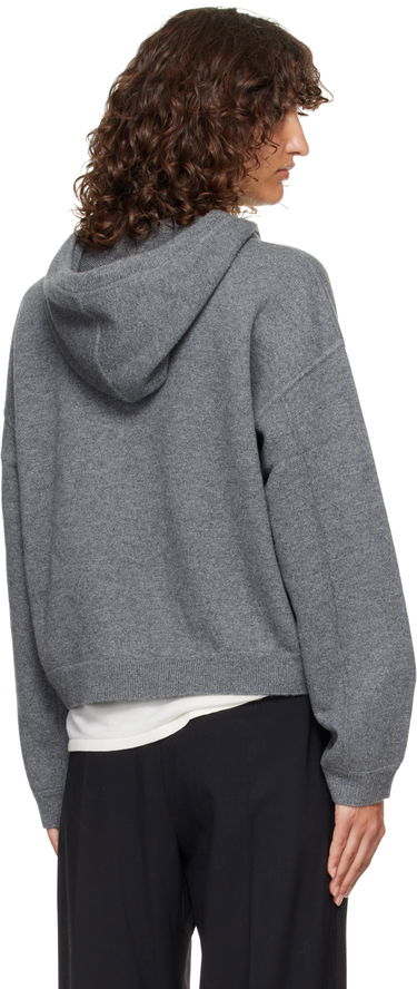 Dukserice Loulou de Saison Loulou de Saison Sarla Cashmere Cropped Hoodie Siva | SARLA LDS, 2