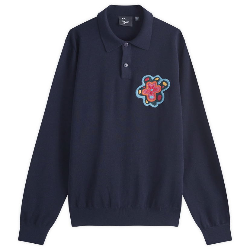 Polo majica By Parra Flower Blob Knitted Polo Shirt Tamnoplava | 52226