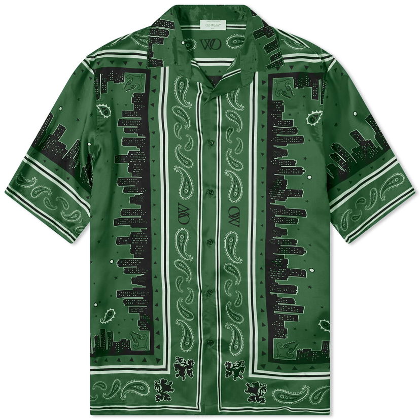 Košulja Off-White Bandana Vacation Shirt Zelena | OMGG013S24FAB0035757