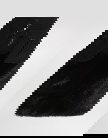 Suknja Dolce & Gabbana Dolce & Gabbana Fur Trim Midi Skirt Crna | F4DAWFGDDIHN0000, 0