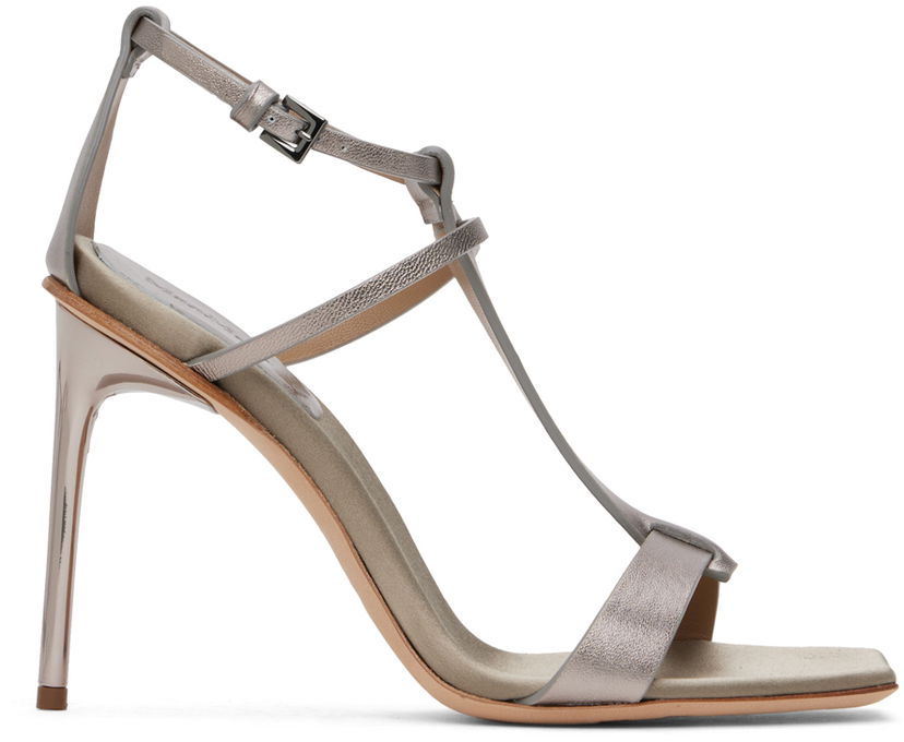 Ručna torbica Max Mara Max Mara Nappa Leather T-Strap Sandals Metalik | 2414521272600
