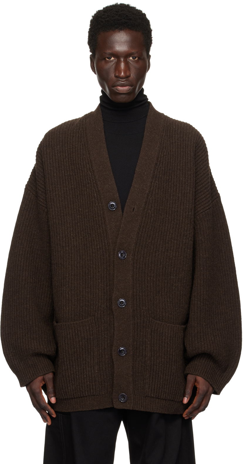 Džemper LEMAIRE Felted Cardi Cardigan Smeđa | CO1077 LK1027