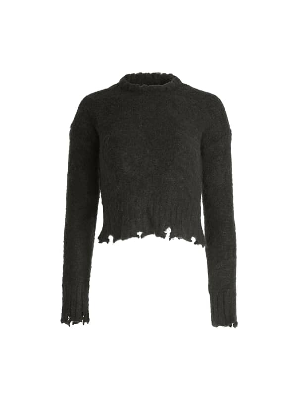 Džemper GUESS Cropped Crew Neck Sweater Crna | W4BR00Z3GN0