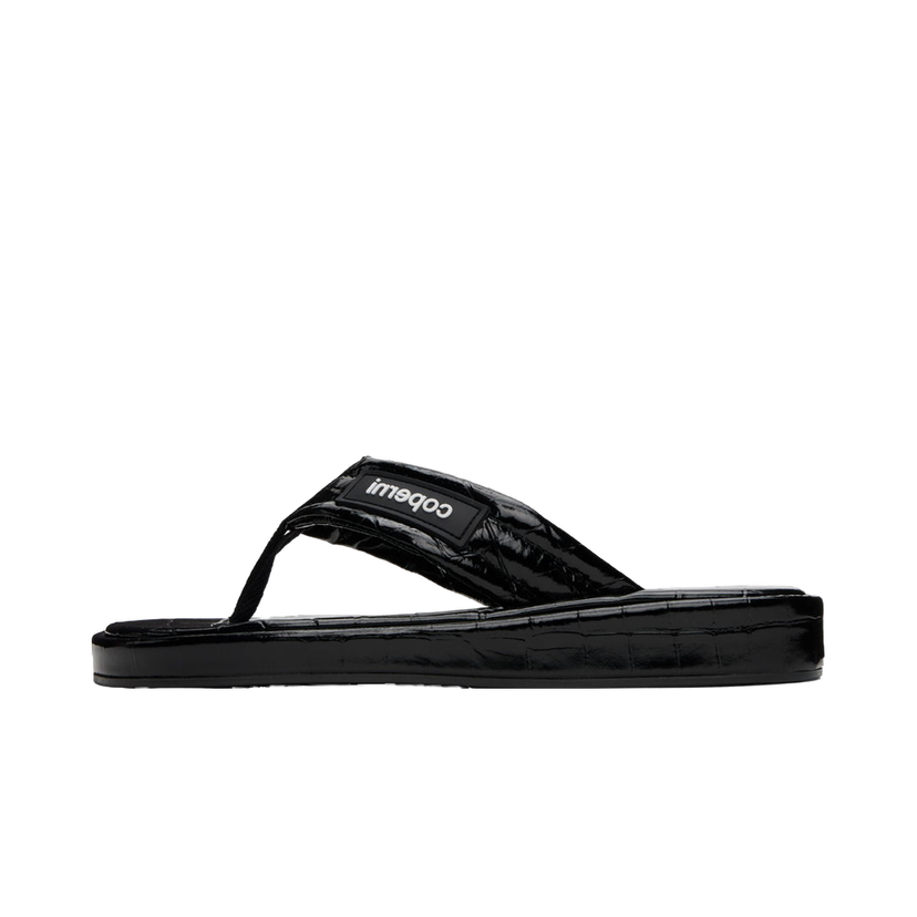 Tenisice i cipele Coperni Embossed Logo Thong Platform Sandals Crna | COPSH37838
