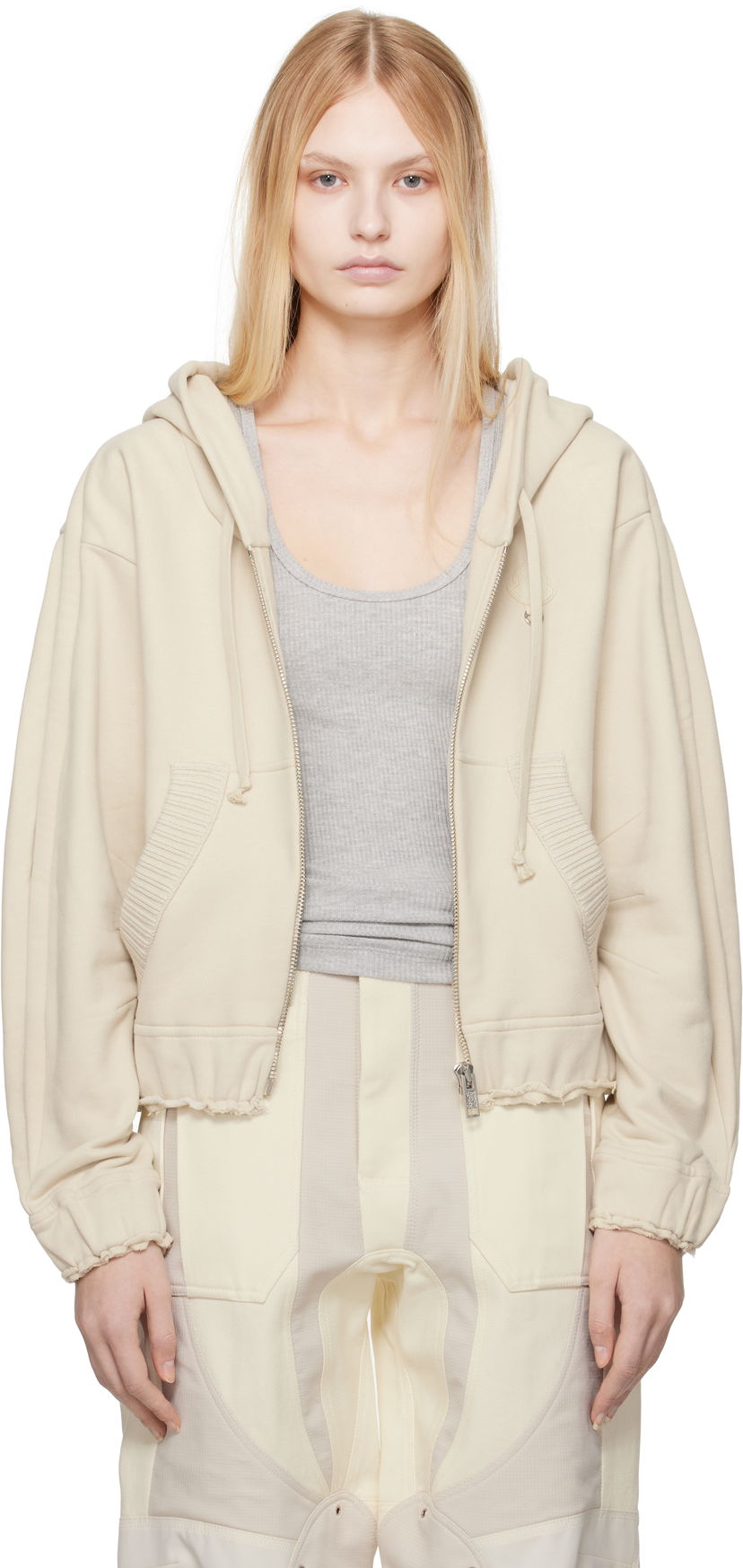 Dukserice Moncler Moncler Genius x Willow Smith Zip-Up Cotton Hoodie Bež | J209T 8G00001 - 899WC