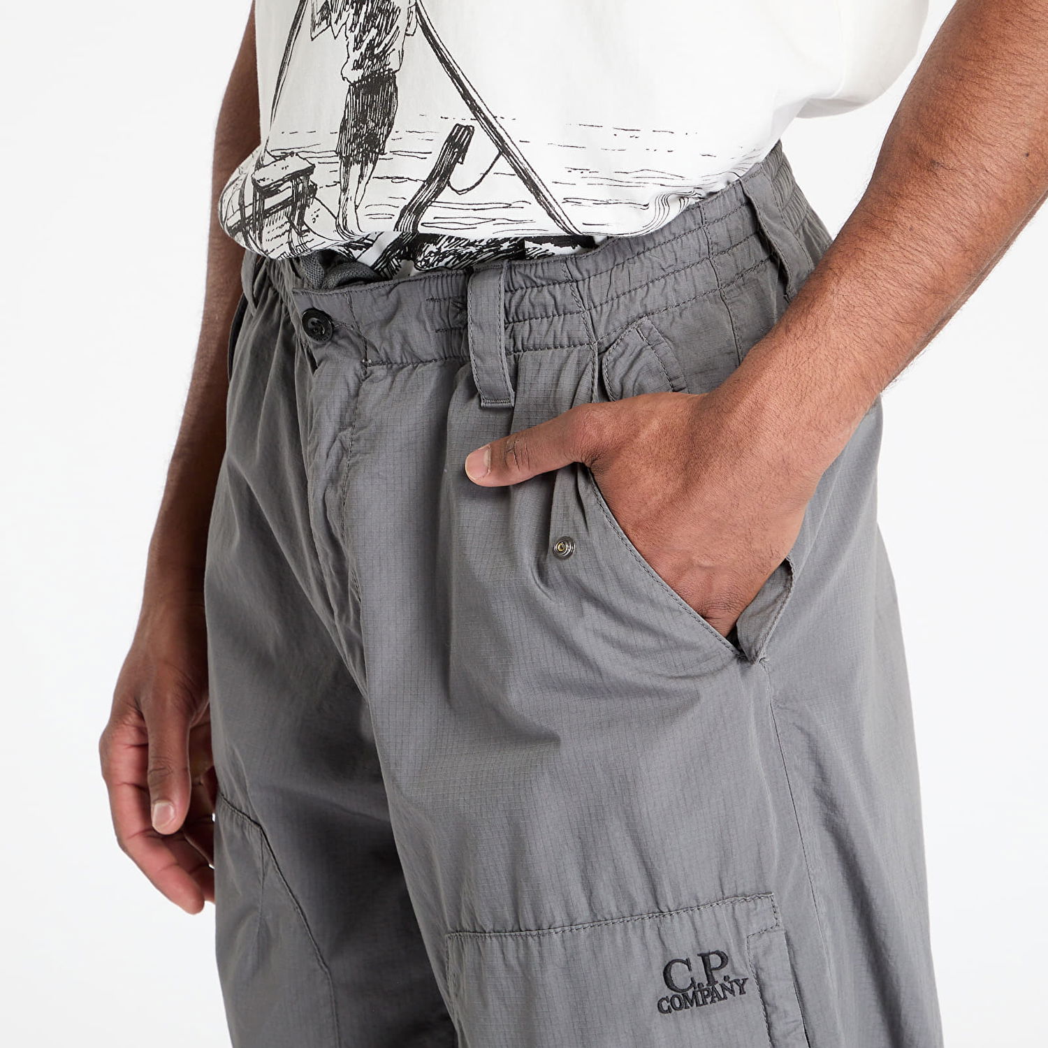 Cargo hlače C.P. Company C.P. Company Loose Fit Rip Stop Pants Siva | 18CMPA272A006272G-935, 1