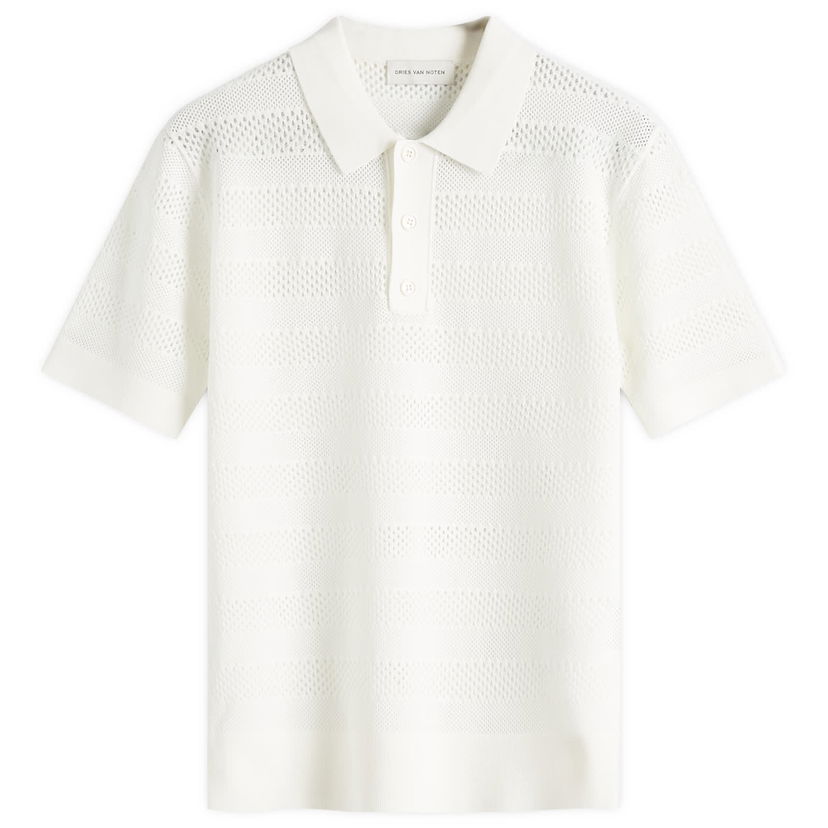 Polo majica Dries Van Noten Dries Van Noten Mercy Knit Polo, Size Large Bijela | 251-021213-1701-001