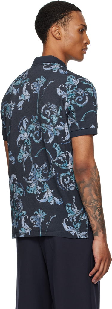 Polo majica Versace Versace Jeans Couture Outline Barocco Polo Tamnoplava | E78GAG6S0_EJS460, 2