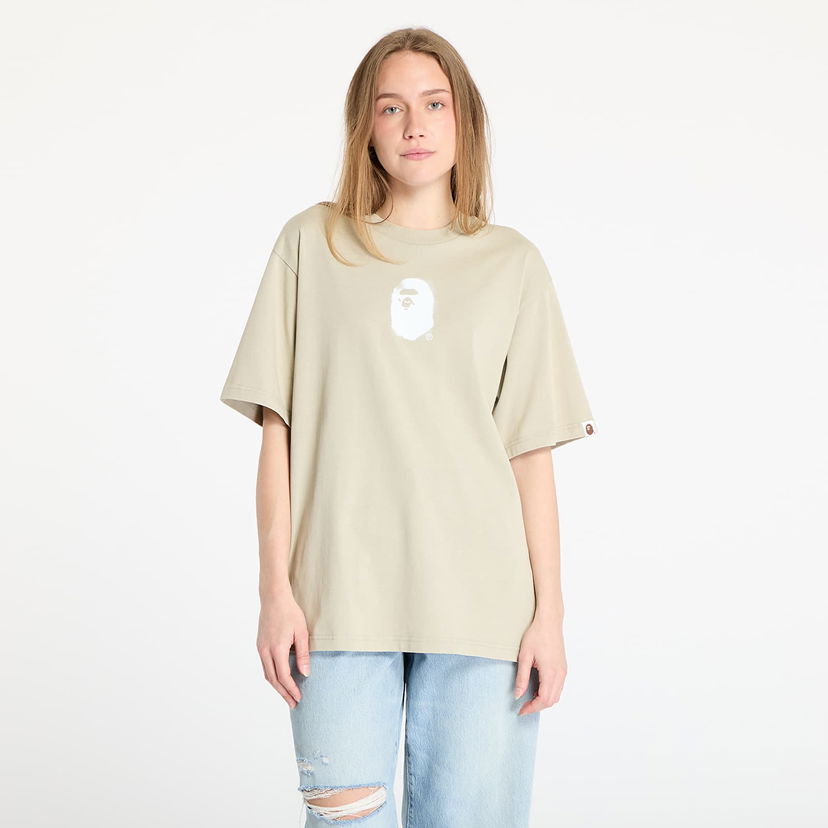 Majica kratkih rukava BAPE A BATHING APE Pigment Print Ape Head Relaxed Fit T-Shirt Bež | 001CSL301307MOLD
