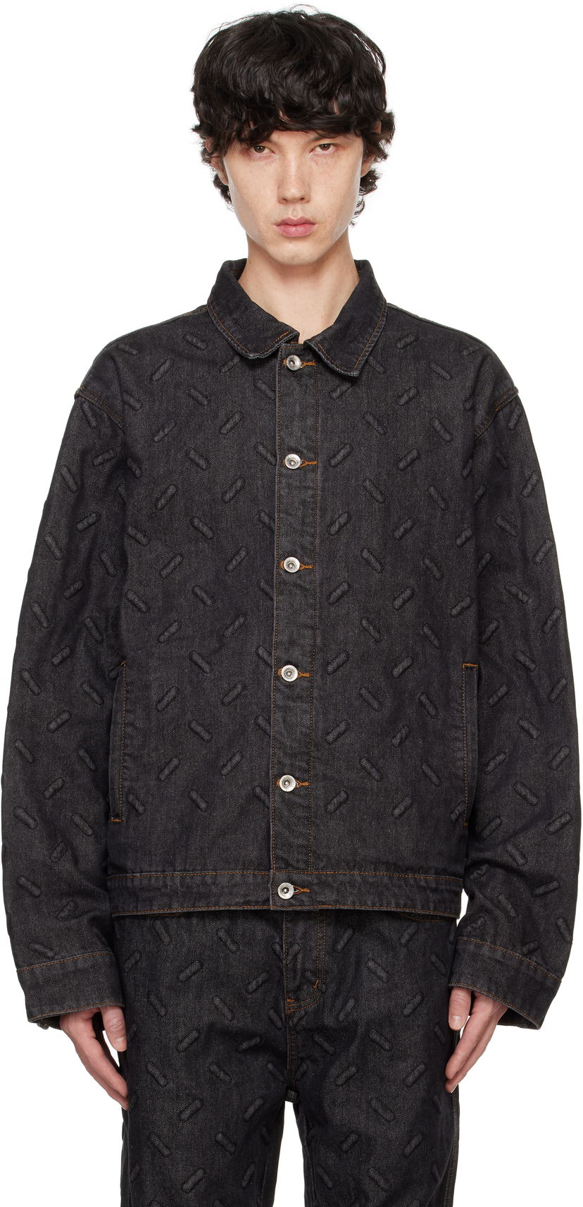 Jakna Who Decides War Thread Plate Denim Jacket Crna | 1131010002FW24