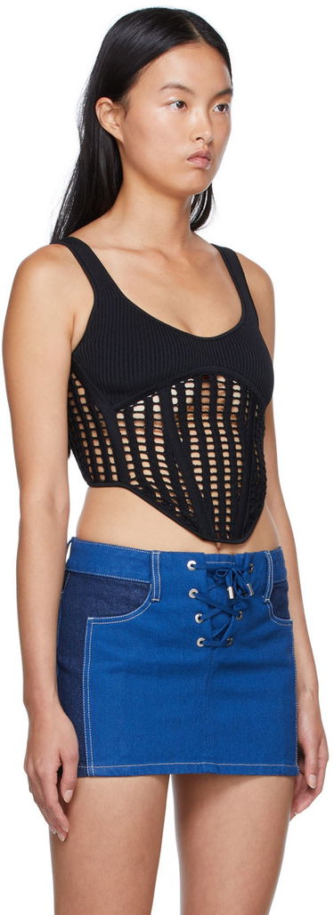 Majica bez rukava Dion Lee Recycled Viscose Tank Top with Lace Up Bijela | A7568S22, 4
