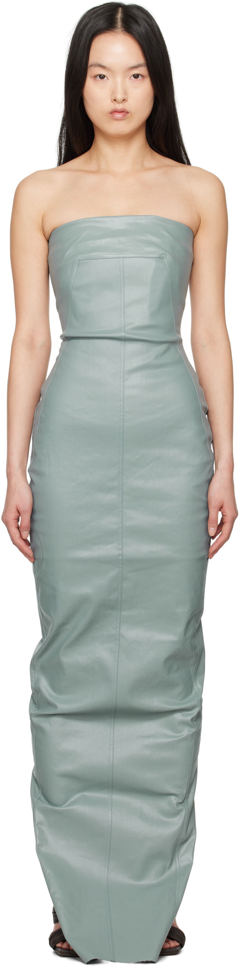 Haljina Rick Owens Rick Owens Hollywood Bustier Denim Gown Zelena | RP01E7524 SCT