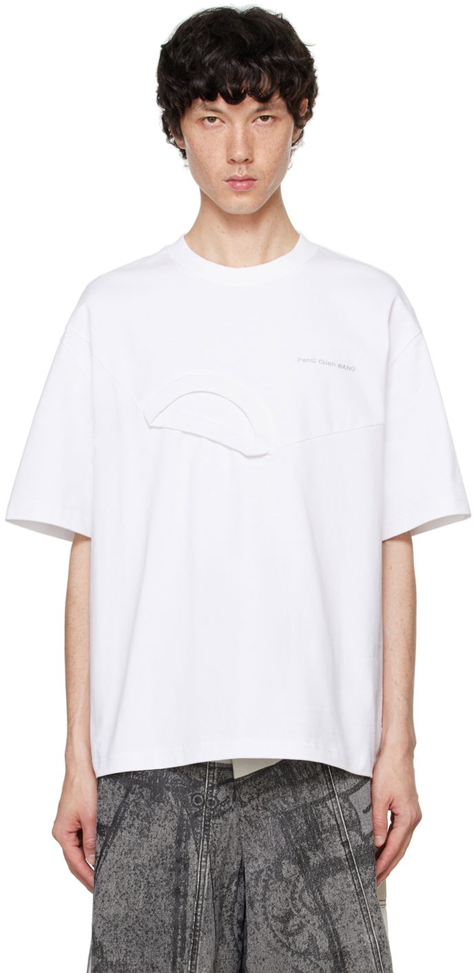 Majica kratkih rukava Feng Chen Wang Feng Chen Wang Paneled Collar T-Shirt Bijela | FF12TSH713