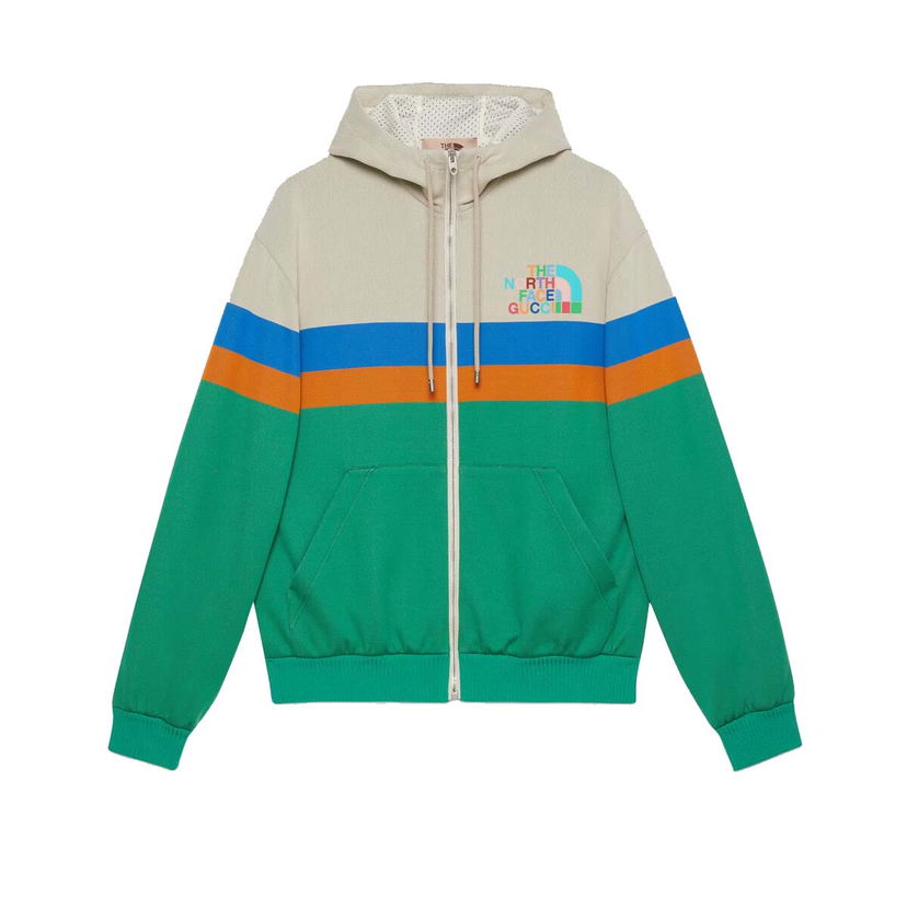 Jakna Gucci The North Face x Hooded Jacket Ivory/Green Zelena | 675542 XJDWR 9172