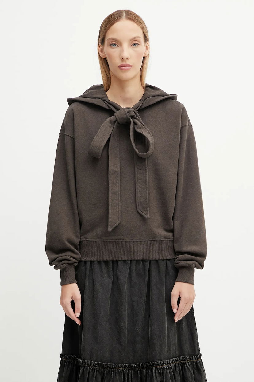 Dukserice JW Anderson JW Anderson Tied Bow Hoodie Smeđa | JW0244.PG1719