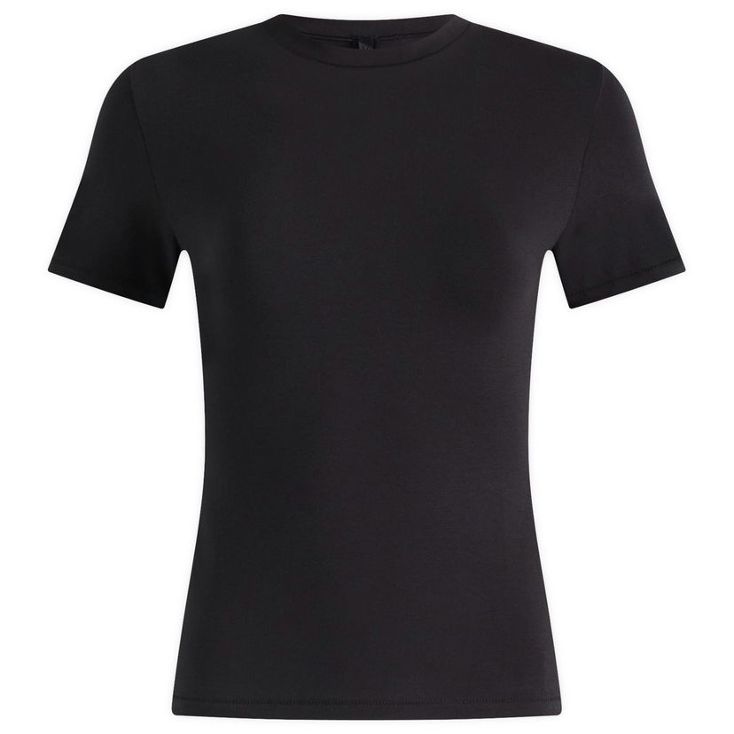 Majica kratkih rukava SKIMS Cotton Jersey T-Shirt Size Large Crna | AP-TSH-0638-SOOT